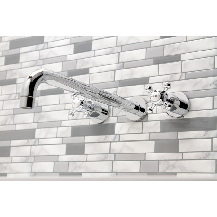 Kingston Tulare KS8041BX - Metropolitan Two-Handle 3-Hole Wall Mount Tub Faucet, Polished Chrome