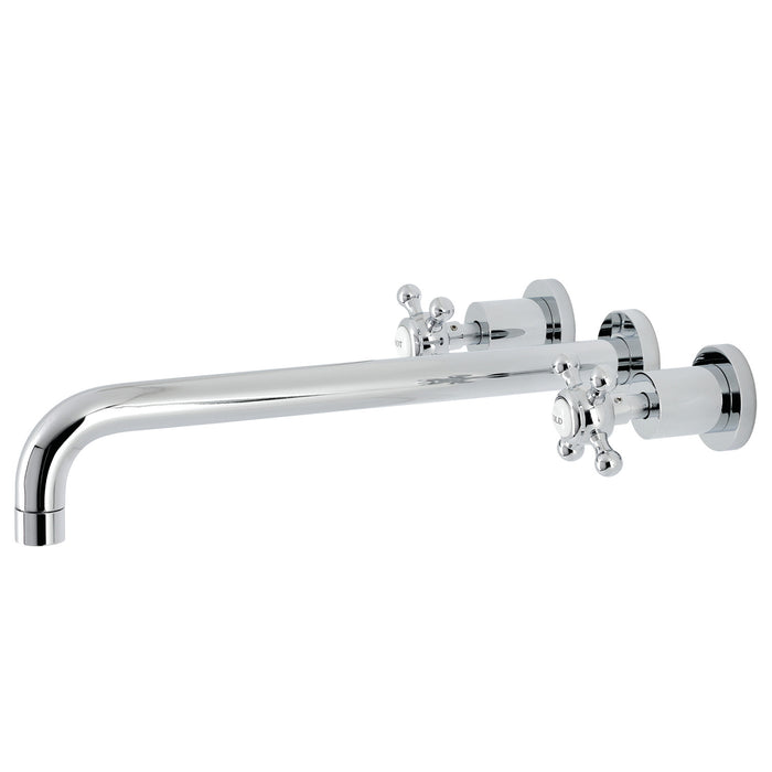 Kingston Tulare KS8041BX - Metropolitan Two-Handle 3-Hole Wall Mount Tub Faucet, Polished Chrome