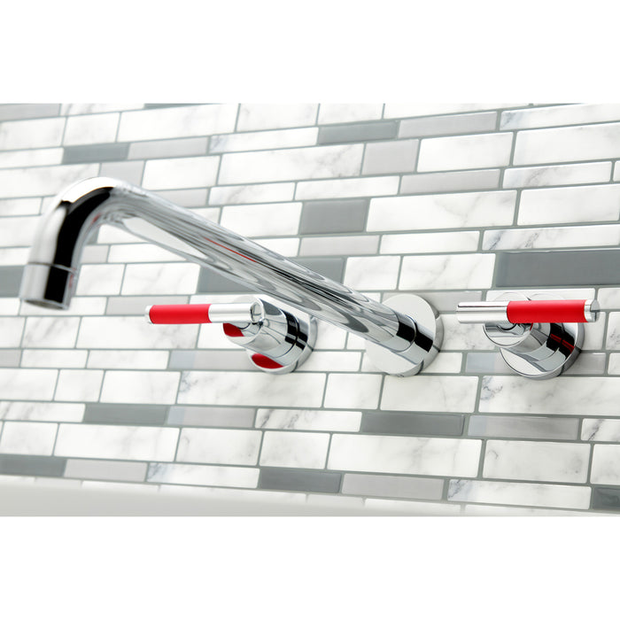Kingston Sona KS8041CKL - Kaiser Two-Handle 3-Hole Wall Mount Tub Faucet, Polished Chrome