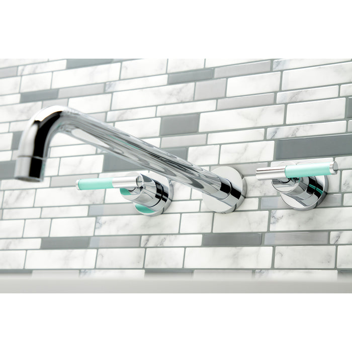 Kingston Sona KS8041CKL - Kaiser Two-Handle 3-Hole Wall Mount Tub Faucet, Polished Chrome