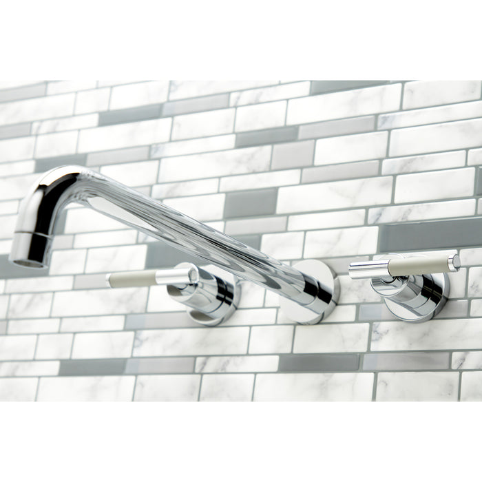 Kingston Sona KS8041CKL - Kaiser Two-Handle 3-Hole Wall Mount Tub Faucet, Polished Chrome