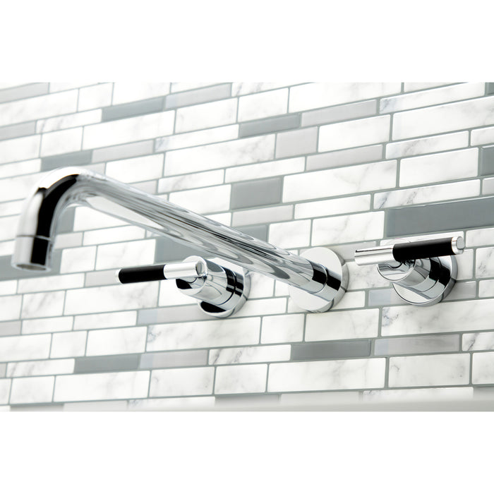Kingston Sona KS8041CKL - Kaiser Two-Handle 3-Hole Wall Mount Tub Faucet, Polished Chrome