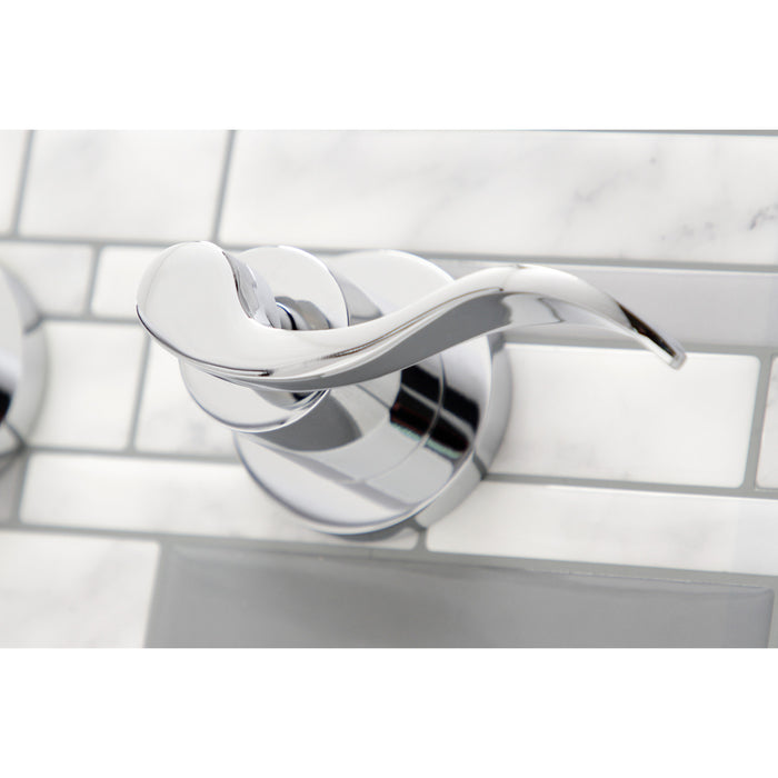 Kingston Sona KS8041DFL - NuWave Two-Handle 3-Hole Wall Mount Tub Faucet, Polished Chrome