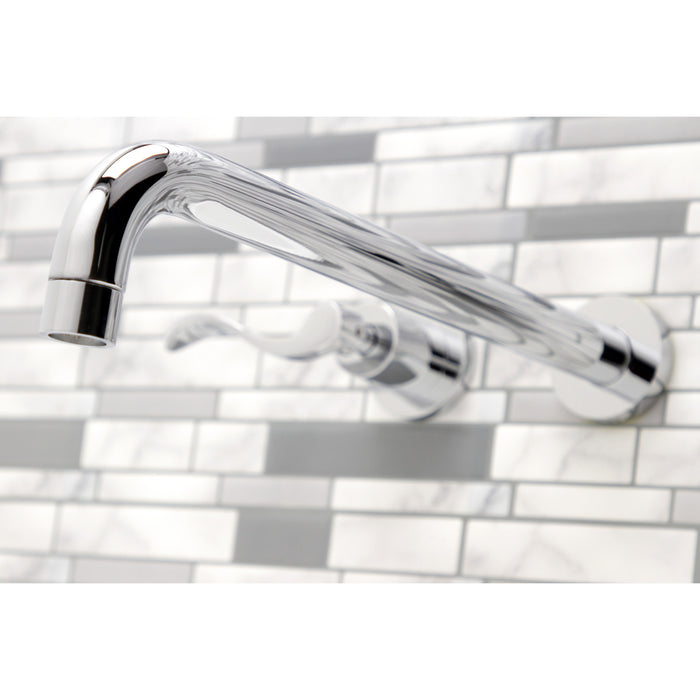 Kingston Sona KS8041DFL - NuWave Two-Handle 3-Hole Wall Mount Tub Faucet, Polished Chrome