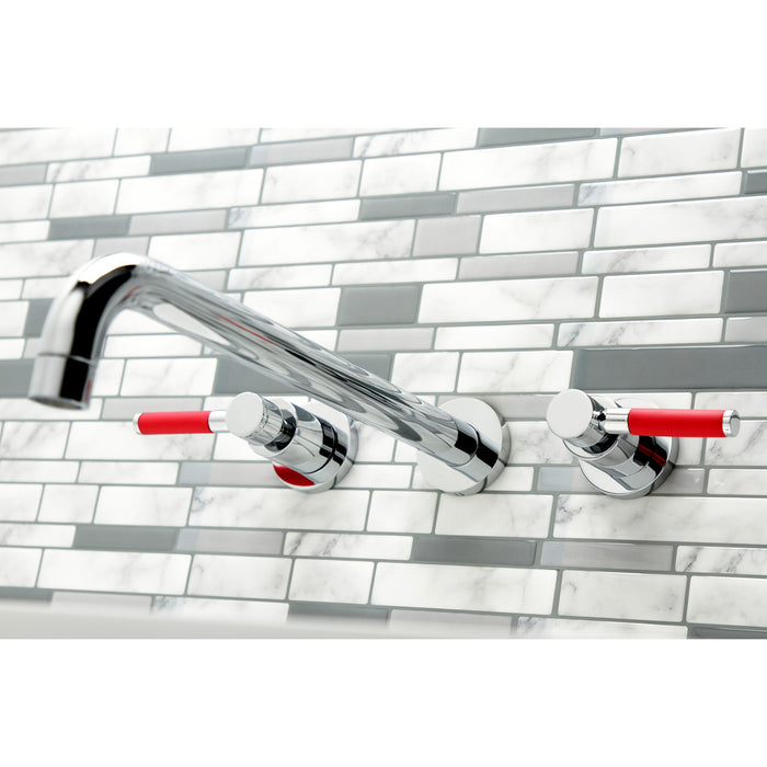 Kingston Sona KS8041DKL - Kaiser Two-Handle 3-Hole Wall Mount Tub Faucet, Polished Chrome