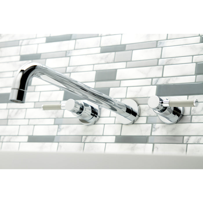 Kingston Sona KS8041DKL - Kaiser Two-Handle 3-Hole Wall Mount Tub Faucet, Polished Chrome