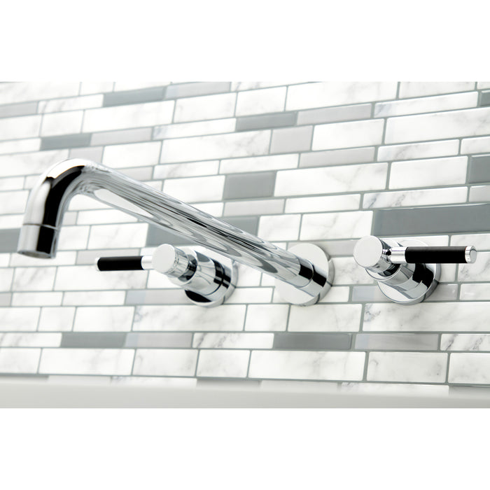 Kingston Sona KS8041DKL - Kaiser Two-Handle 3-Hole Wall Mount Tub Faucet, Polished Chrome