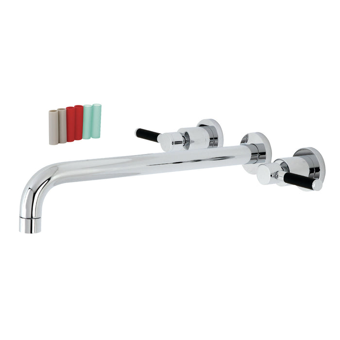 Kingston Sona KS8041DKL - Kaiser Two-Handle 3-Hole Wall Mount Tub Faucet, Polished Chrome