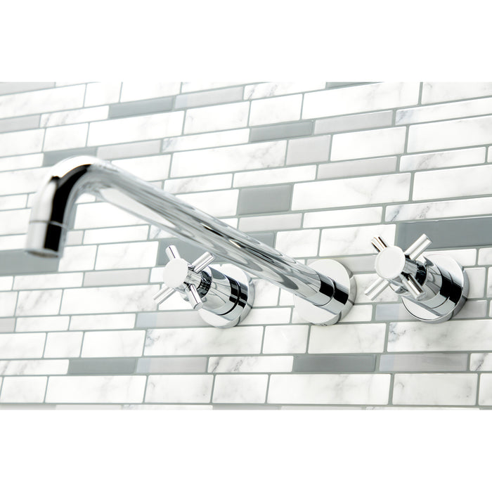 Kingston Sona KS8041DX - Concord Two-Handle 3-Hole Wall Mount Tub Faucet, Polished Chrome