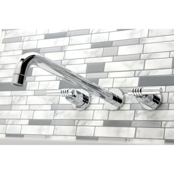 Kingston Sona KS8041ML - Milano Two-Handle 3-Hole Wall Mount Tub Faucet, Polished Chrome