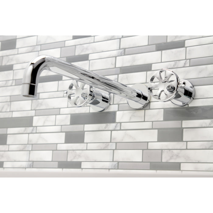 Kingston Sona KS8041RX - Belknap Two-Handle 3-Hole Wall Mount Tub Faucet, Polished Chrome