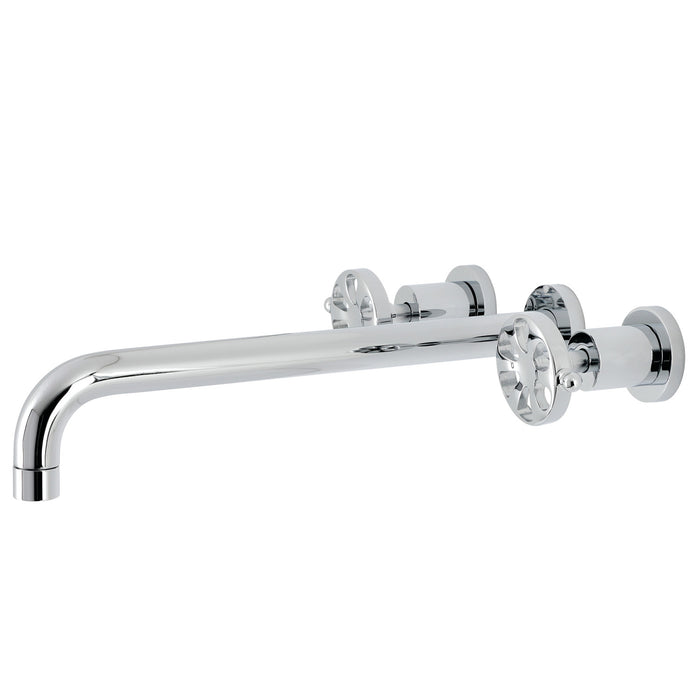 Kingston Sona KS8041RX - Belknap Two-Handle 3-Hole Wall Mount Tub Faucet, Polished Chrome