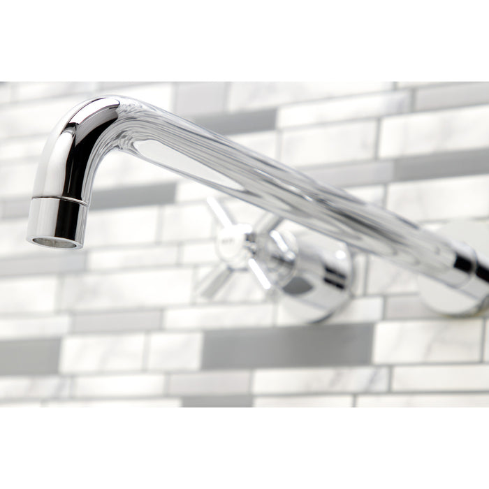 Kingston Sona KS8041ZX - Millennium Two-Handle 3-Hole Wall Mount Tub Faucet, Polished Chrome