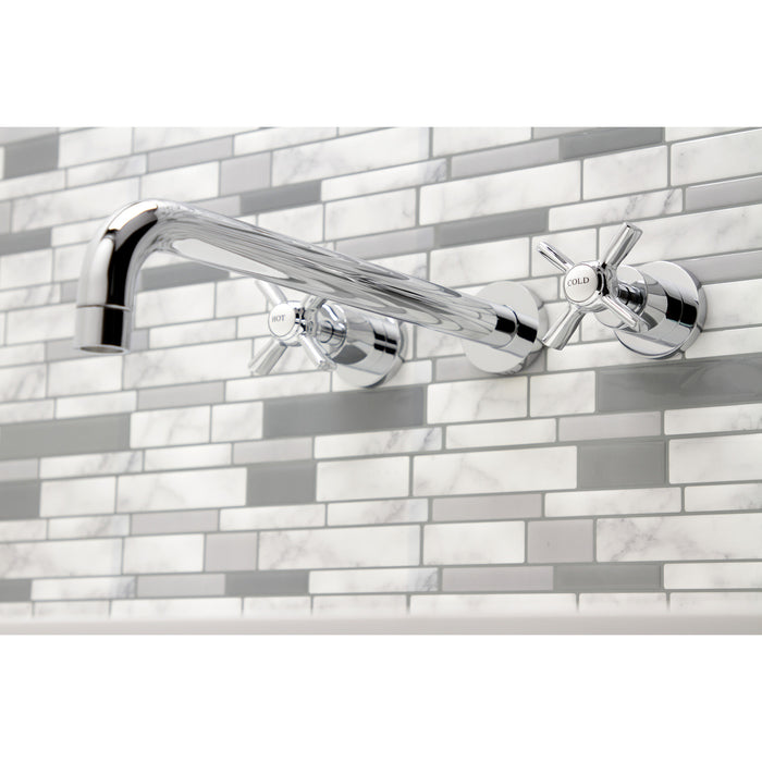 Kingston Sona KS8041ZX - Millennium Two-Handle 3-Hole Wall Mount Tub Faucet, Polished Chrome