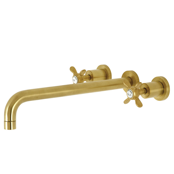 Kingston Sona KS8047BEX - Essex Two-Handle 3-Hole Wall Mount Tub Faucet, Brushed Brass