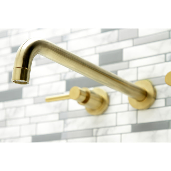Kingston Sona KS8047DL - Concord Two-Handle 3-Hole Wall Mount Tub Faucet, Brushed Brass