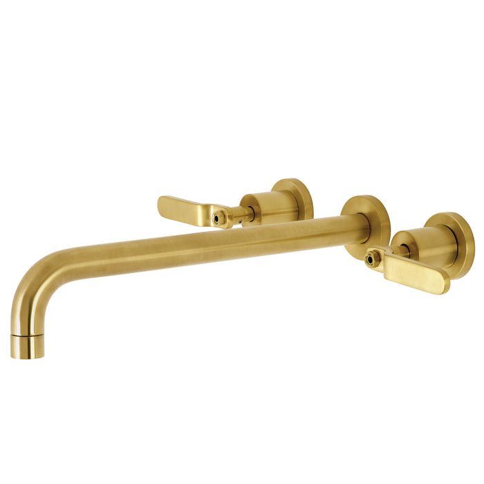 Kingston Sona KS8047KL - Whitaker Two-Handle 3-Hole Wall Mount Tub Faucet, Brushed Brass