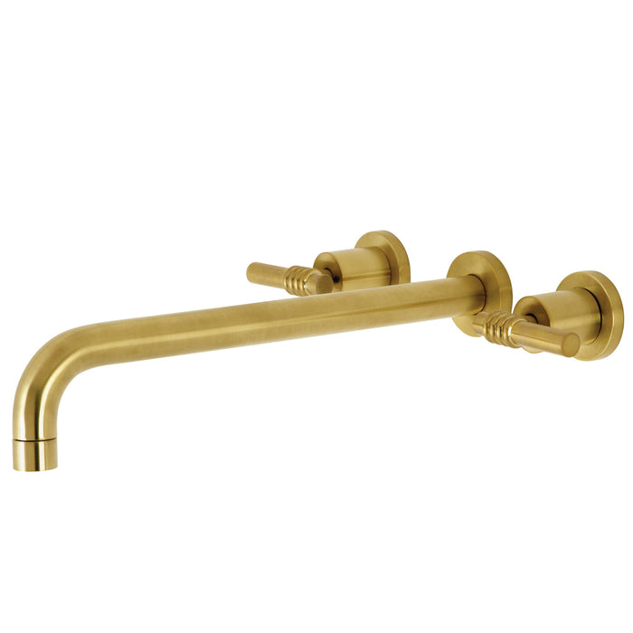 Kingston Sona KS8047ML - Milano Two-Handle 3-Hole Wall Mount Tub Faucet, Brushed Brass