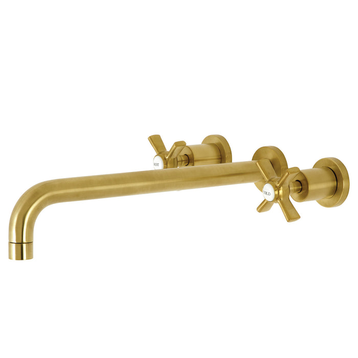 Kingston Sona KS8047ZX - Millennium Two-Handle 3-Hole Wall Mount Tub Faucet, Brushed Brass