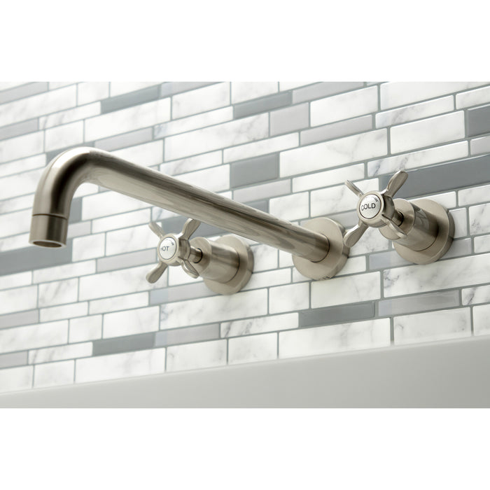 Kingston Sona KS8048BEX - Essex Two-Handle 3-Hole Wall Mount Tub Faucet, Brushed Nickel
