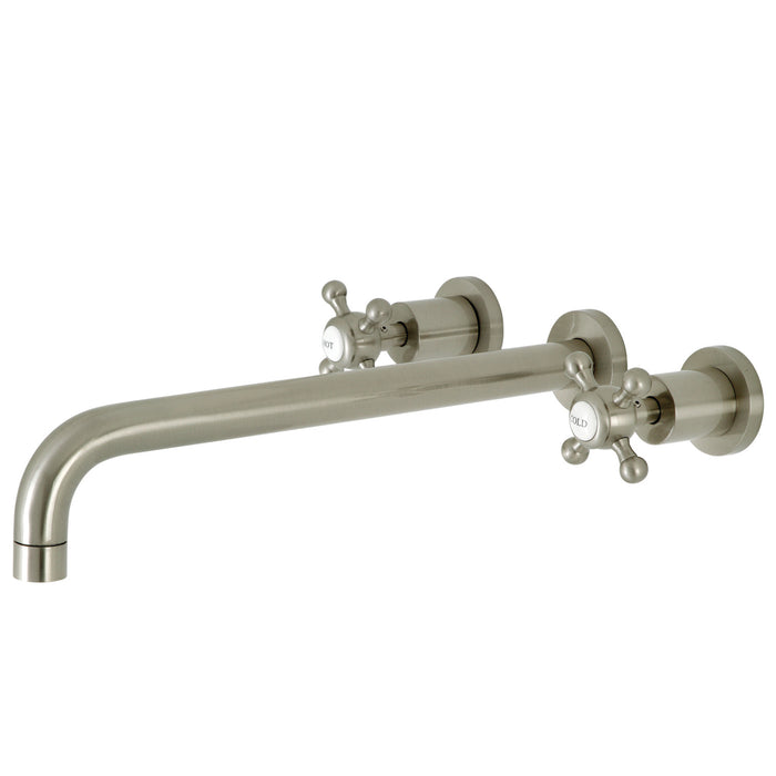 Kingston Tulare KS8048BX - Metropolitan Two-Handle 3-Hole Wall Mount Tub Faucet, Brushed Nickel