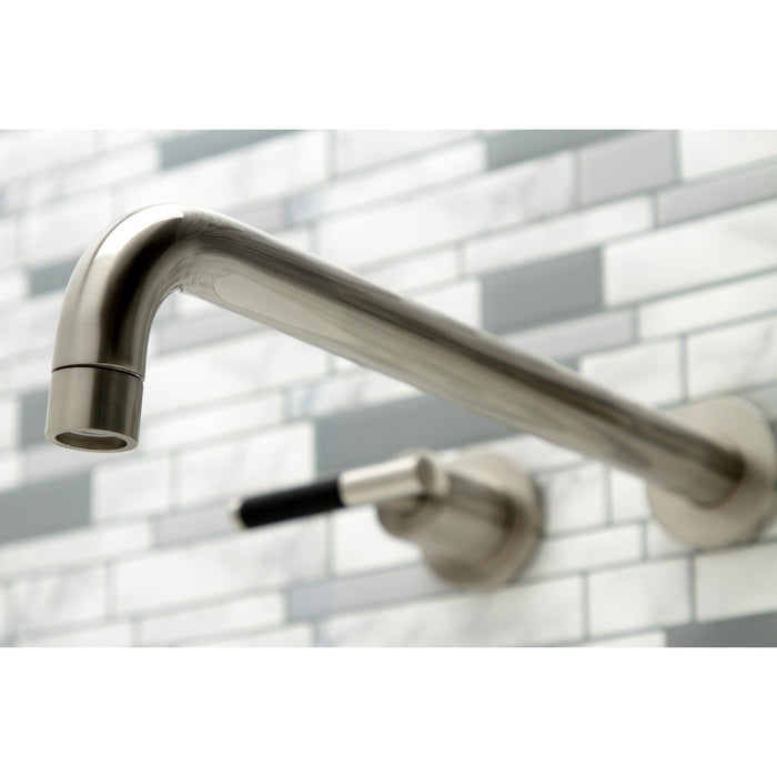 Kingston Sona KS8048CKL - Kaiser Two-Handle 3-Hole Wall Mount Tub Faucet, Brushed Nickel
