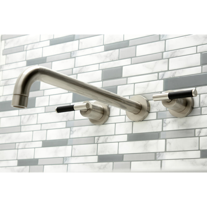 Kingston Sona KS8048CKL - Kaiser Two-Handle 3-Hole Wall Mount Tub Faucet, Brushed Nickel