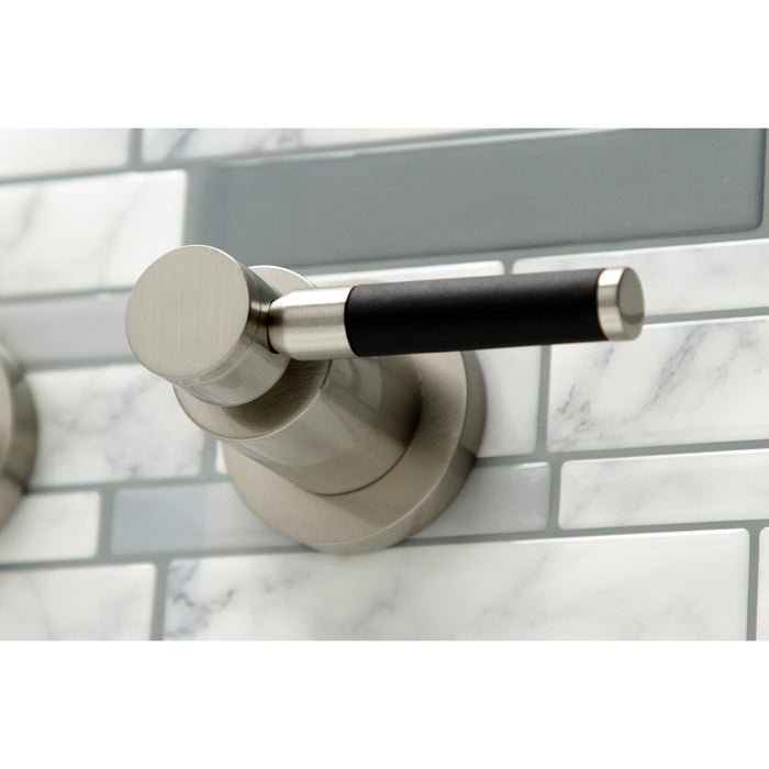 Kingston Sona KS8048DKL - Kaiser Two-Handle 3-Hole Wall Mount Tub Faucet, Brushed Nickel