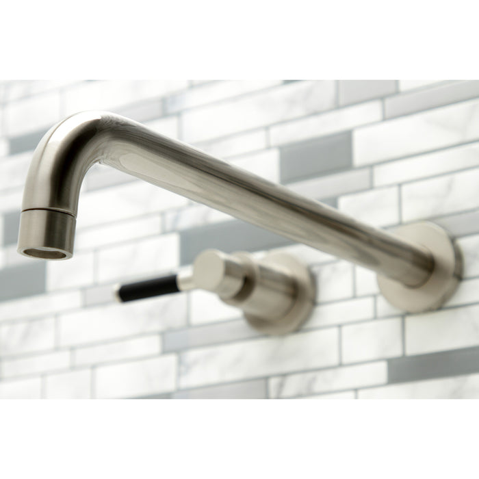 Kingston Sona KS8048DKL - Kaiser Two-Handle 3-Hole Wall Mount Tub Faucet, Brushed Nickel