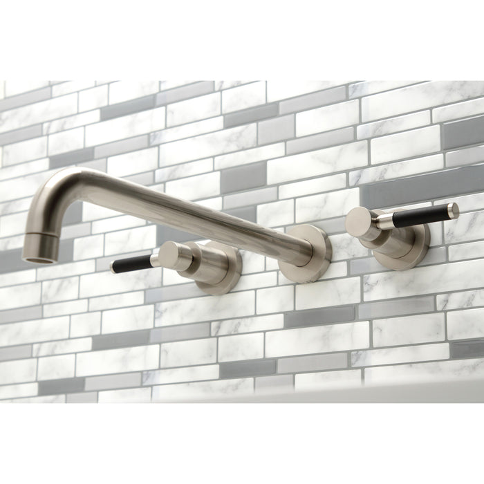 Kingston Sona KS8048DKL - Kaiser Two-Handle 3-Hole Wall Mount Tub Faucet, Brushed Nickel