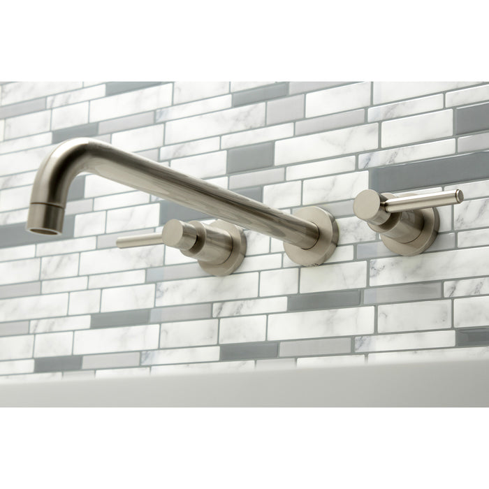 Kingston Sona KS8048DL - Concord Two-Handle 3-Hole Wall Mount Tub Faucet, Brushed Nickel