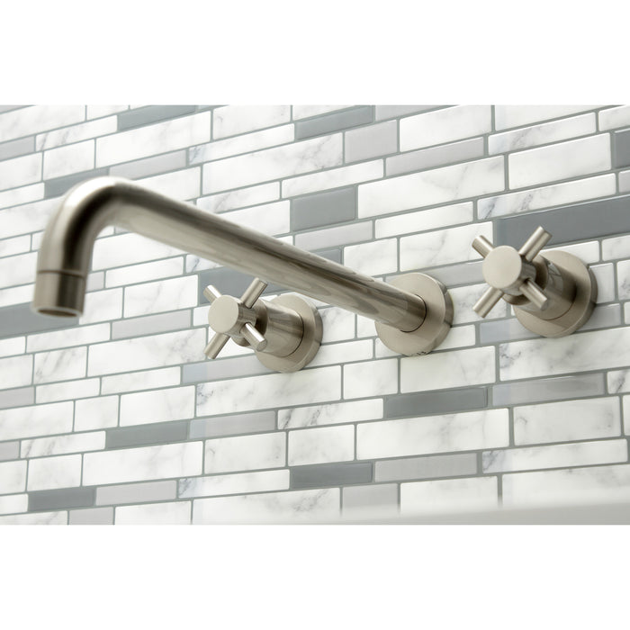 Kingston Sona KS8048DX - Concord Two-Handle 3-Hole Wall Mount Tub Faucet, Brushed Nickel