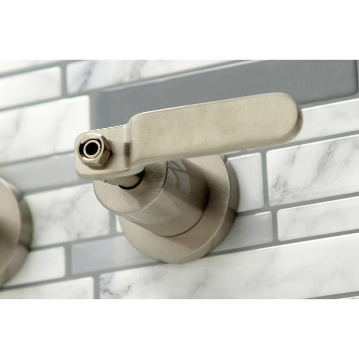 Kingston Sona KS8048KL - Whitaker Two-Handle 3-Hole Wall Mount Tub Faucet, Brushed Nickel