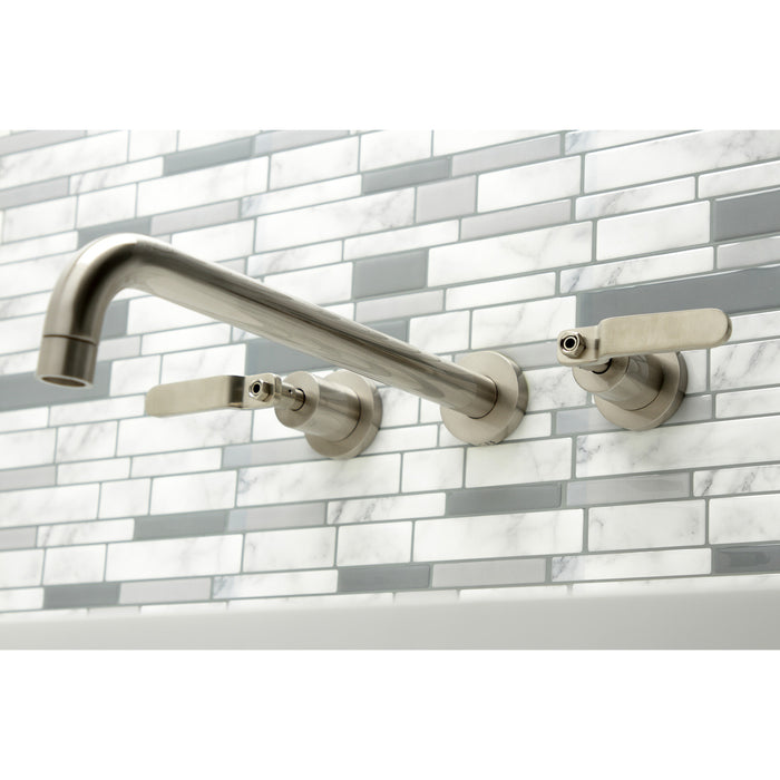 Kingston Sona KS8048KL - Whitaker Two-Handle 3-Hole Wall Mount Tub Faucet, Brushed Nickel