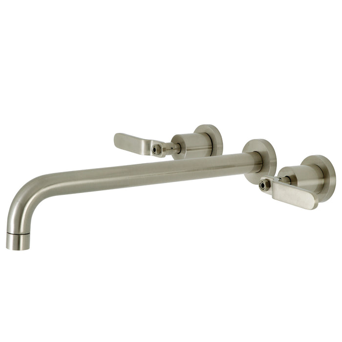 Kingston Sona KS8048KL - Whitaker Two-Handle 3-Hole Wall Mount Tub Faucet, Brushed Nickel