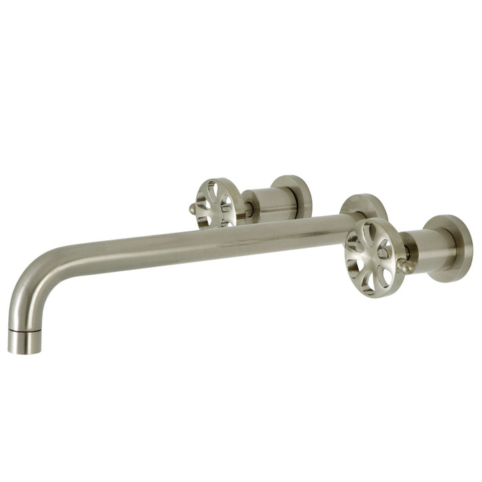 Kingston Sona KS8048RX - Belknap Two-Handle 3-Hole Wall Mount Tub Faucet, Brushed Nickel