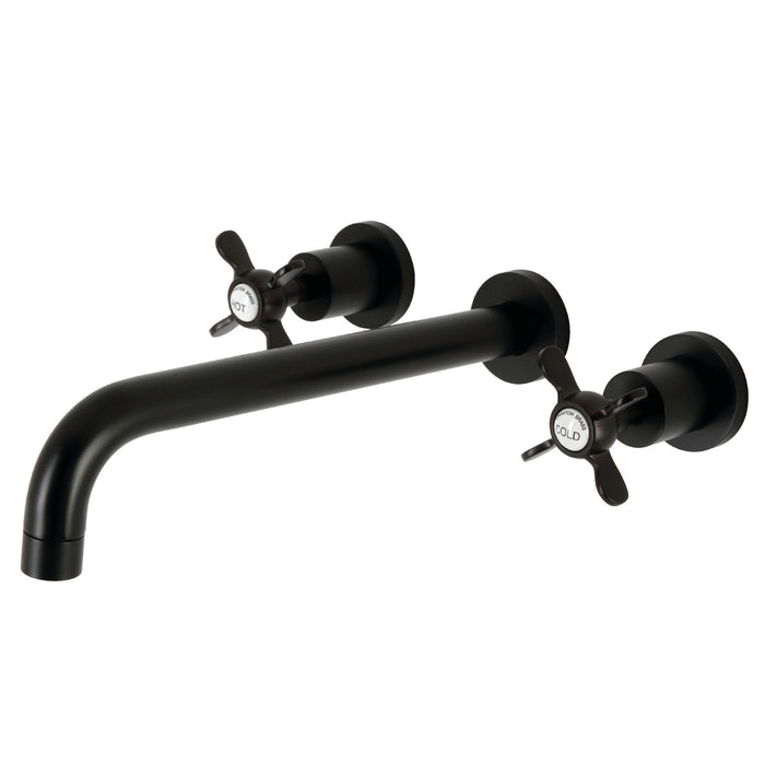 Kingston Tulare KS8050BEX - Essex Two-Handle 3-Hole Wall Mount Tub Faucet, Matte Black