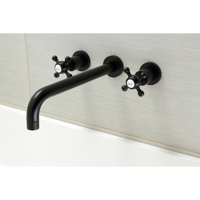 Kingston Tulare KS8050BX - Metropolitan Two-Handle 3-Hole Wall Mount Tub Faucet, Matte Black