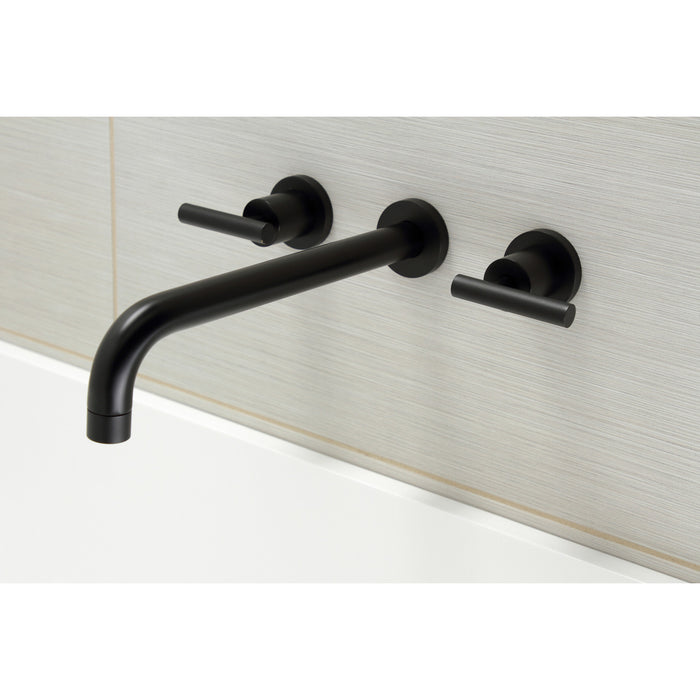 Kingston Sona KS8050CML - Manhattan Two-Handle 3-Hole Wall Mount Tub Faucet, Matte Black