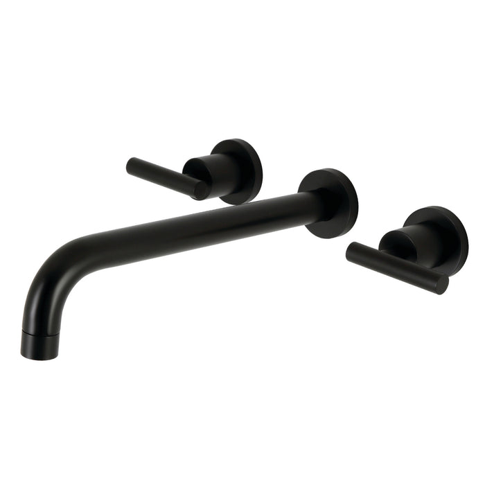 Kingston Sona KS8050CML - Manhattan Two-Handle 3-Hole Wall Mount Tub Faucet, Matte Black