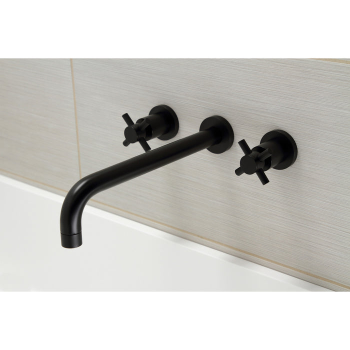 Kingston Sona KS8050DX - Concord Two-Handle 3-Hole Wall Mount Tub Faucet, Matte Black