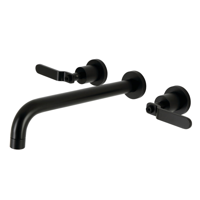 Kingston Sona KS8050KL - Whitaker Two-Handle 3-Hole Wall Mount Tub Faucet, Matte Black
