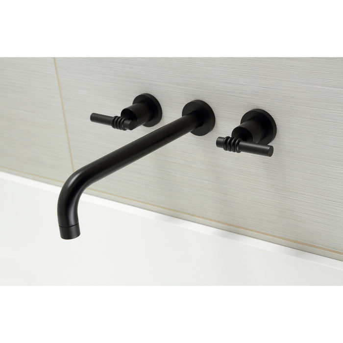Kingston Sona KS8050ML - Milano Two-Handle 3-Hole Wall Mount Tub Faucet, Matte Black