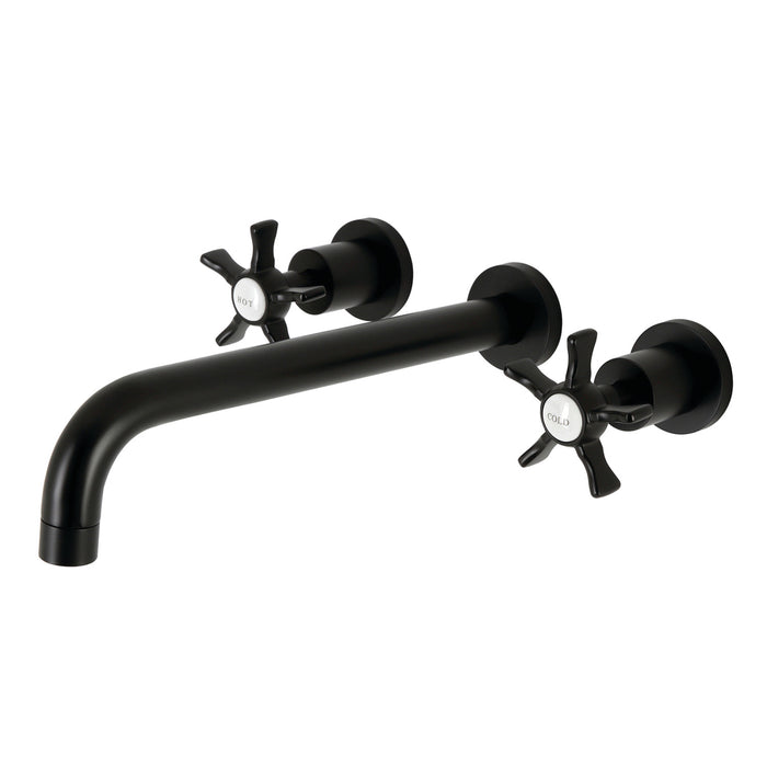 Kingston Tulare KS8050NX - Hamilton Two-Handle 3-Hole Wall Mount Tub Faucet, Matte Black