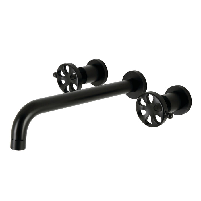 Kingston Sona KS8050RX - Belknap Two-Handle 3-Hole Wall Mount Tub Faucet, Matte Black
