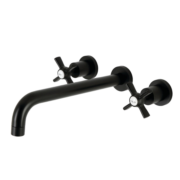 Kingston Tulare KS8050ZX - Millennium Two-Handle 3-Hole Wall Mount Tub Faucet, Matte Black