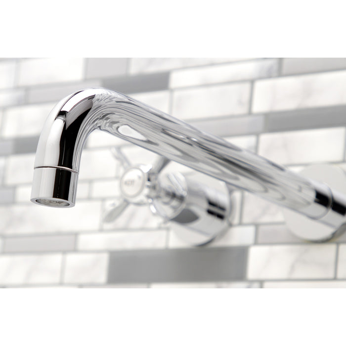 Kingston Tulare KS8051BEX - Essex Two-Handle 3-Hole Wall Mount Tub Faucet, Polished Chrome