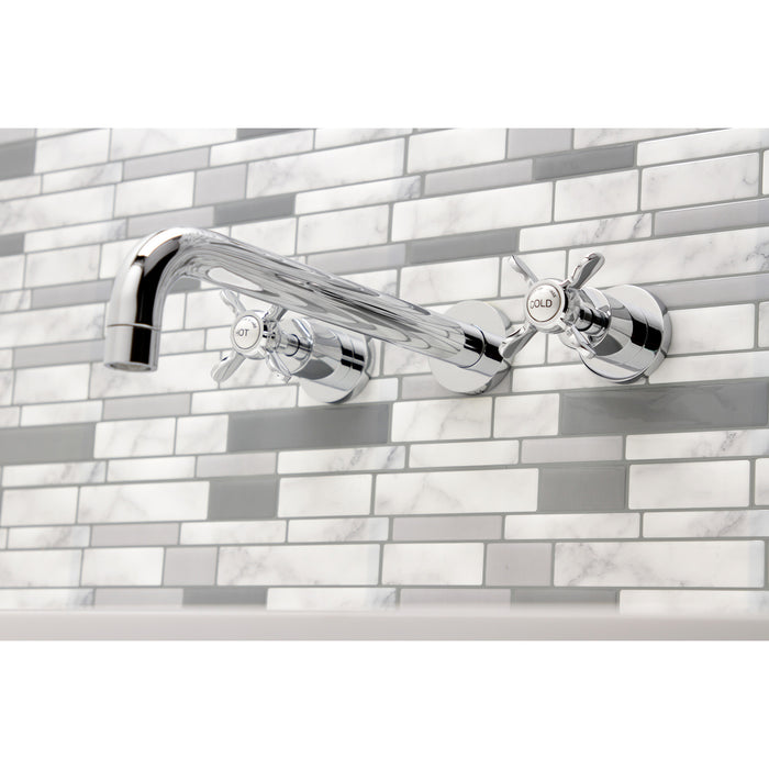 Kingston Tulare KS8051BEX - Essex Two-Handle 3-Hole Wall Mount Tub Faucet, Polished Chrome