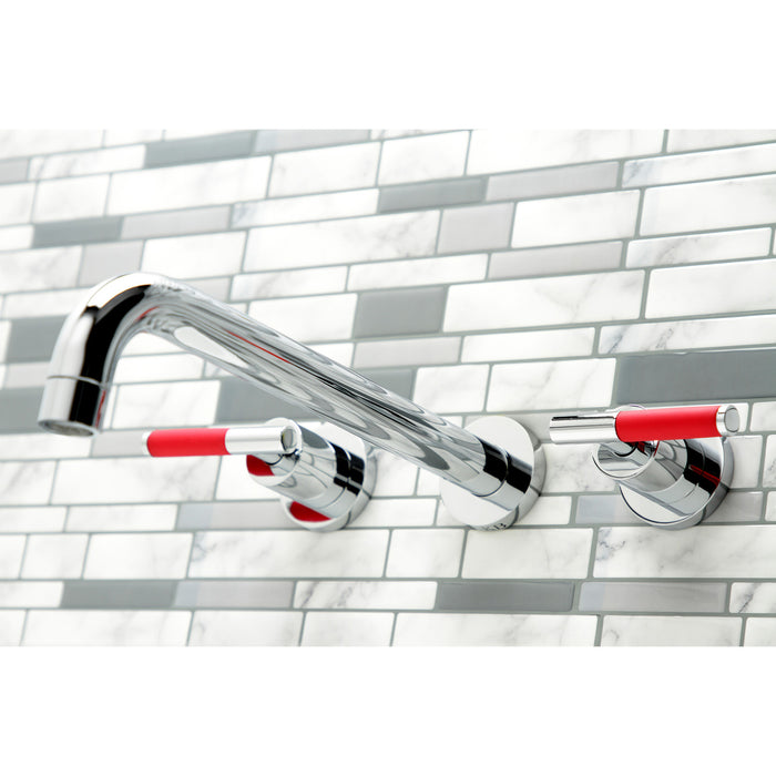 Kingston Sona KS8051CKL - Kaiser Two-Handle 3-Hole Wall Mount Tub Faucet, Polished Chrome