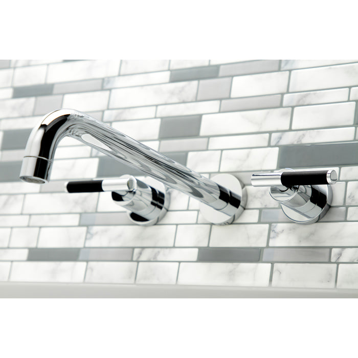 Kingston Sona KS8051CKL - Kaiser Two-Handle 3-Hole Wall Mount Tub Faucet, Polished Chrome